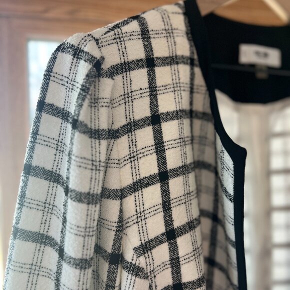 Black and White Plus Size Dress Jacket - Picture 2 of 4